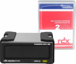 Overland-Tandberg O-T RDX Laufwerkskit mit 2TB Kassette, extern, schwarz, USB3+ (Overland Tandberg RDX QuikStor - RDX d)