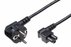 Microconnect PE010830A câble électrique Noir 3 m Coupleur C5 CEE7/7 (Power Cord CEE 7/7 - C5 3m - Angled CEE7, Black, - H05VV-F3x1mm2 CU, Male-Female - Warranty: 300M)