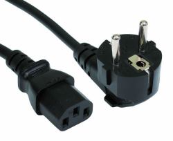 Cables Direct 1.8m Euro Mains Lead - IEC [C13] Schwarz 1,8 m C13-Koppler (CDL 1.8m P Euro Plug to C13 Mains)