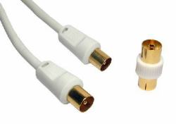 Cables Direct 1.8m Koaxialkabel 1,8 m Weiß (CDL 1.8m AERIAL M-M+ Coupler - WHT)