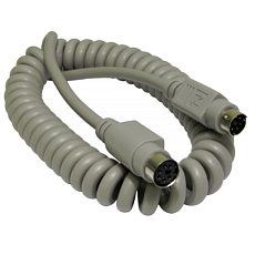 Cables Direct EX-032 PS/2-Kabel 2 m 6-p Mini-DIN Grau (CDL 2Mtr Coiled PS/2 Extension Cab)