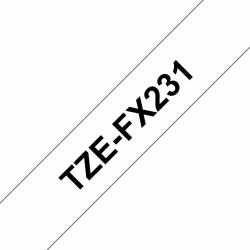 Brother TZE-FX231 Etiketten erstellendes Band Schwarz auf weiss TZ (TZEFX-231 - BLACK ON WHITE)