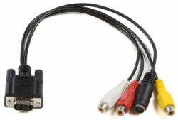 Microconnect MONGGSV câble vidéo et adaptateur 0,2 m VGA [D-Sub] RCA + S-Video Noir (VGA to S-video 3x RCA 0,2m. - MONGGSV, 0.2 m, VGA [D-Sub], - RCA + S-Video, Black, Male/Female - Warranty: 300M)