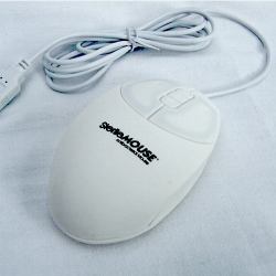 Sterileflat laser USB wired two button mouse and up/down slider control; IP68 Rated it features latex free nano silver impregnated antibacterial silicone cover - White. Quickly wipes clean with Antibacterial and Alcohol based agents or Chlor-clean a chlorine based agent as used in many Hospitals. [1Year warranty]