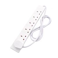 target 2m 6 Gang UK Mains Extension - White