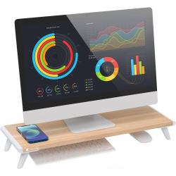 Techly ICA-MS 389 monitor mount / stand Desk White, Wood 