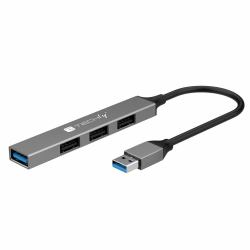 Techly IUSB32-HUB4A-3U2SLS laptop dock/port replicator Wired USB 3.2 Gen 1 [3.1 Gen 1] Type-A Grey 