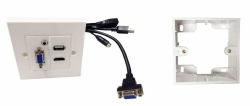 Vivolink WI221293 socket-outlet HDMI + VGA + USB A + 3.5mm White 